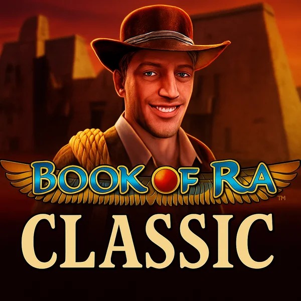 Official Slots logo: Book of Ra Classic by Novomatic at PlayMojo Casino