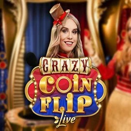 Crazy Coin Flip online game logo by Evolution on mojocasino.ca